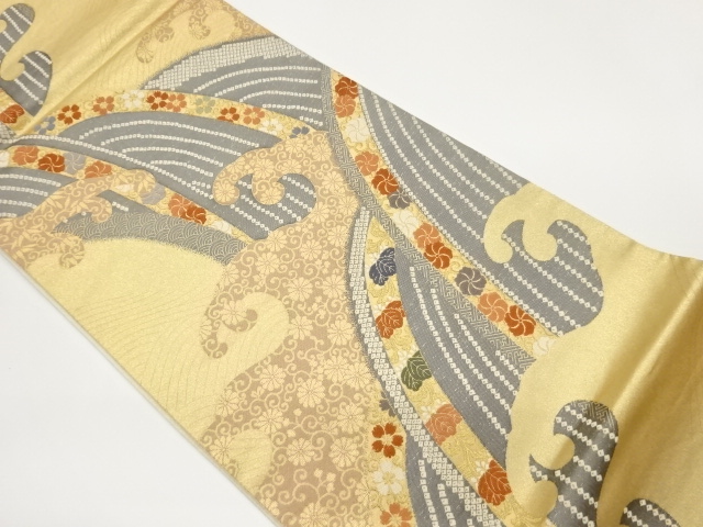 JAPANESE FUKURO OBI / WOVEN FLOWER ARABESQUE
